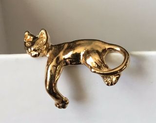 Vintage Jenkins Cat Kitty Ear Hugger Cuff Gold Tone Slip On No Piercing