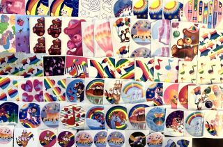 Choose One Vintage Lisa Frank Stickers Bear Cat Unicorn Rainbow Betty Boop