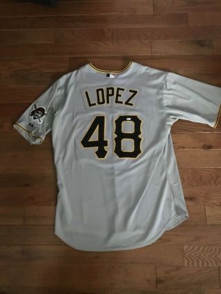 2010 Pittsburgh Pirates Giants Javier Lopez Game Worn Road Jersey Mlb Holo