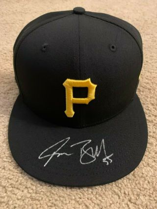 Josh Bell Signed Team Issued Game Pittsburgh Pirates Un Hat Era Psa Jsa