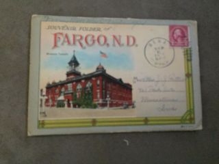 Vintage Souvenir Postcard Folder Fargo North Dakota - 20 Views