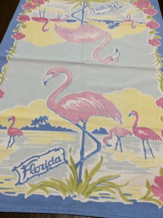Vintage Flamingo Florida Cotton Tea/dish Towel