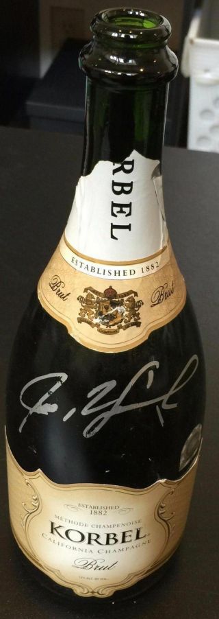 Ivan Rodriguez Signed 2003 World Series Celebration Champagne Bottle Mlb Auth