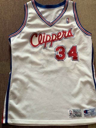 1992 Champion Williams Los Angeles Clippers Basketball Game Worn Jersey 52