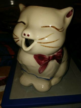 Vintage Shawnee “puss N’ Boots” Hand Painted Cat Creamer Pitcher Pottery Usa