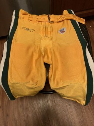 Green Bay Packers Game Practice Worn Style Pants Reebox Nfl Issued W Belt
