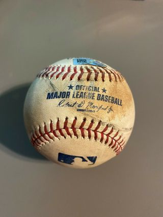 Mike Trout Game Baseball.  Foul Ball.  Angels/ Astros Charlie Morton 2017