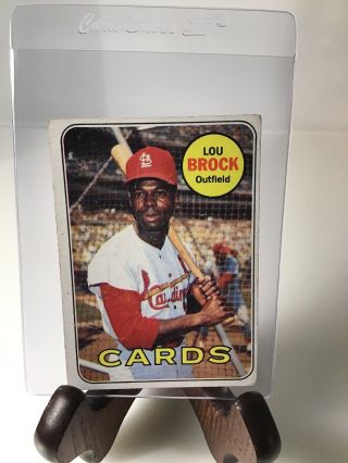 1969 Topps Baseball Lou Brock St.  Louis Cardinals Card No.  85 Vintage