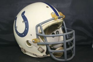 Vtg Baltimore Colts Old Worn Football Helmet Game Bill Kelley 100mh Wilson
