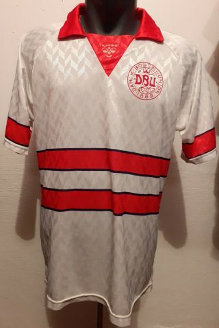 Vintage Denmark 1988 Authentic Hummel Match Worn Jersey L/xl 8