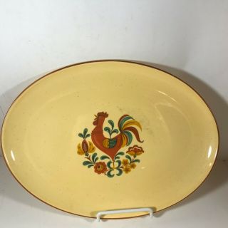 Vintage Two Piece Dinnerware Yellow Rooster Country Kitchen Plate and Bowl 2