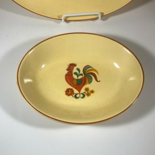 Vintage Two Piece Dinnerware Yellow Rooster Country Kitchen Plate and Bowl 3