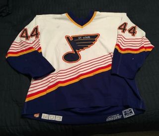 1995 - 1996 Chris Pronger St Louis Blues Game Worn Jersey Points W/ Gretzky