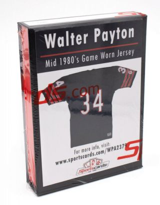 Walter Payton 1980’s Chicago Bears Game Worn Jersey Swatch Box