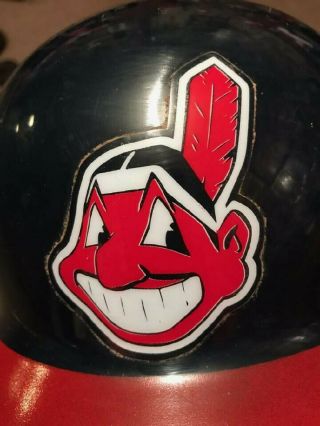 Mid 1990s Cleveland Indians Batting Helmet,  Unknown Player W/chief Yahoo