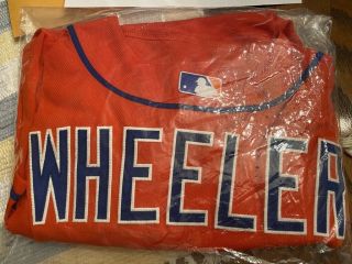 2014 York Los Mets Zack Wheeler Game Worn Orange Jersey Kiner Cashen