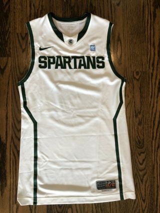 Team Issued Michigan State Spartans Basketball Jersey 2010 - 2011 White 46,  2
