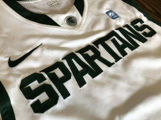 Team Issued Michigan State Spartans Basketball Jersey 2010 - 2011 White 46,  2 2