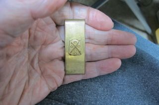 Vtg Gold Tone Money Clip With Gold Club & Fish Reel On Clip