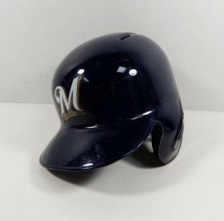 2017 Milwaukee Brewers Zach Davies 27 Game Issued Navy Batting Helmet