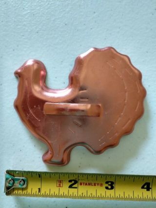 Vintage Aluminum “turkey” Copper Color Cookie Cutter Approx 4 Inch X 4 Inch