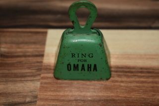 Vintage Mini - Omaha " Ring For Omaha " Vintage 1 1/2 " X 2 " Advertising Metal Bell