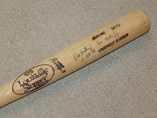 Don Mattingly H&b Signed Game Bat 1984 York Yankees Batting Champ Psa