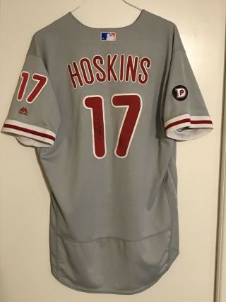Rhys Hoskins Game 2017 Signed Autograph Auto Rookie Jersey Hr Mlb Holo