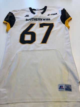 Game Worn Southern Mississippi Golden Eagles Football Jersey Xl 67