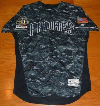 San Diego Padres Jacob Nix Game Issued Un Worn 2019 Military Jersey Mlb Holo