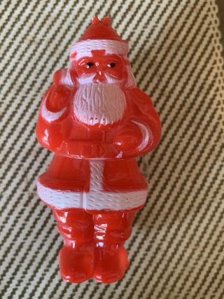 Plastic Vintage Santa Ornament,  Irwin,