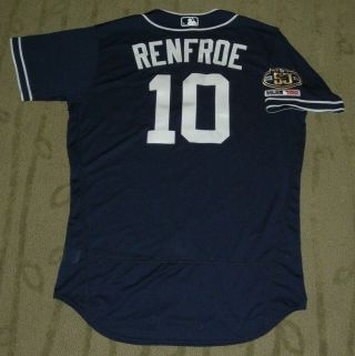 San Diego Padres Hunter Renfroe Game Issued Un Worn 2019 Jersey (devil Rays)