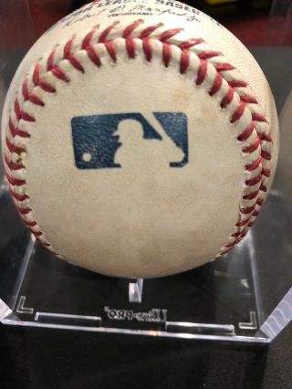 Albert Pujols MLB Game Autographed Baseball 9/21/2016 Angles vs Texas 3