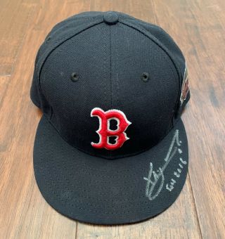 Xander Bogaerts Game 2016 Hat Signed Worn Autograph Red Sox Ortiz Patch