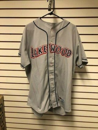 Tom Filer Lakewood Blue Claws Game Worn Jersey Phillies Coach Mlb Cubs Brewers