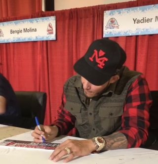Yadier Molina Signed Game St.  Louis Cardinals Locker Nameplate Mlb Holo