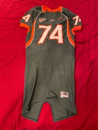 Eric Winston 74 Miami Hurricanes Game Team Issued Football 48 Nike Jersey 3