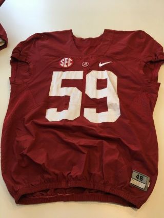 Game Worn 2016 Alabama Crimson Tide Bama Football Jersey Nike Size 46 59