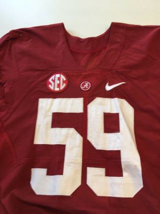 Game Worn 2016 Alabama Crimson Tide Bama Football Jersey Nike Size 46 59 2