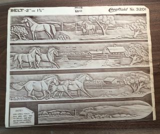 Vintage Craftaid Equestrian Pasture Horse Colt Barn Belt Leather Pattern 3201