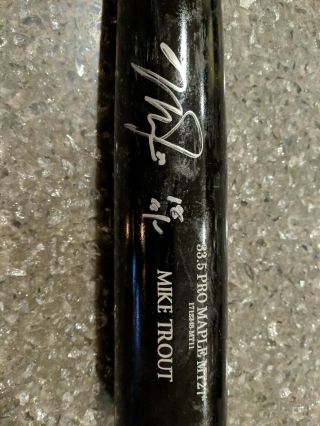Mike Trout Game Signed Bat - Psa 10 Photo Matched