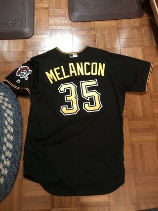 2016 Pittsburgh Pirates Braves Mark Melancon Game Worn Black Jersey W/holo