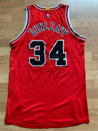 Mike Dunleavy 14 - 15 game worn Chicago Bulls red jersey with autograph,  XL,  2 3