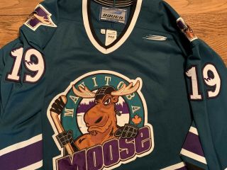 Michel Mongeau Manitoba Moose Game Worn Ihl Hockey Jersey W/ Team