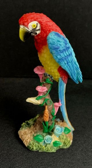 Vintage Ceramic Parrot Figurine Macaw 5 " Colorful Parrot Figurine