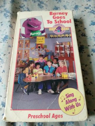 Barney Goes To School Vhs Vintage
