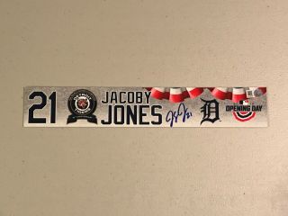 Jacoby Jones - Detroit Tigers Game Autographed Locker Name Plate Mlb Auth.