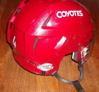 Arizona Coyotes Niklas Hjalmarsson Game - Worn Ccm Helmet Hockey For Everyone 2018