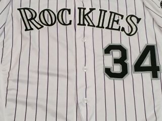 HOFFMAN size 44 34 2019 Colorado Rockies GAME jersey home white MLB HOLO 3