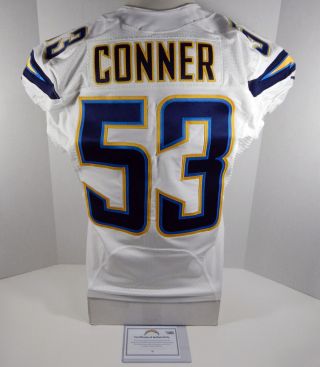 2015 San Diego Chargers Kavell Conner 53 Game Issued White Jersey Sdc00072